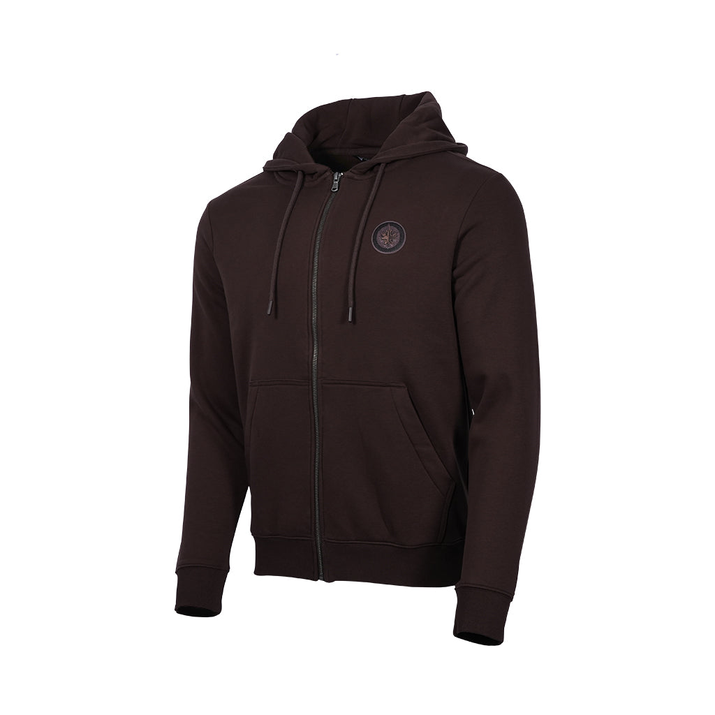 PODIUM FLOCKED TWILL ZIP HOOD