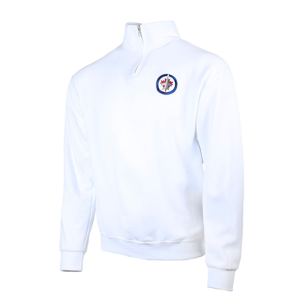 QUARTER ZIP LOGO FLEECE WHITE True North Shop