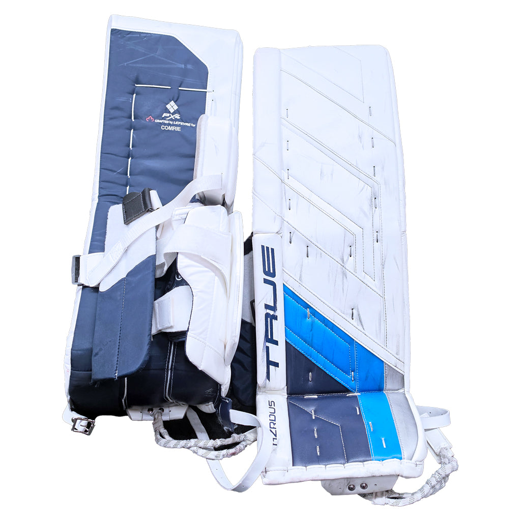GAME USED GOAL PADS - 01 COMRIE