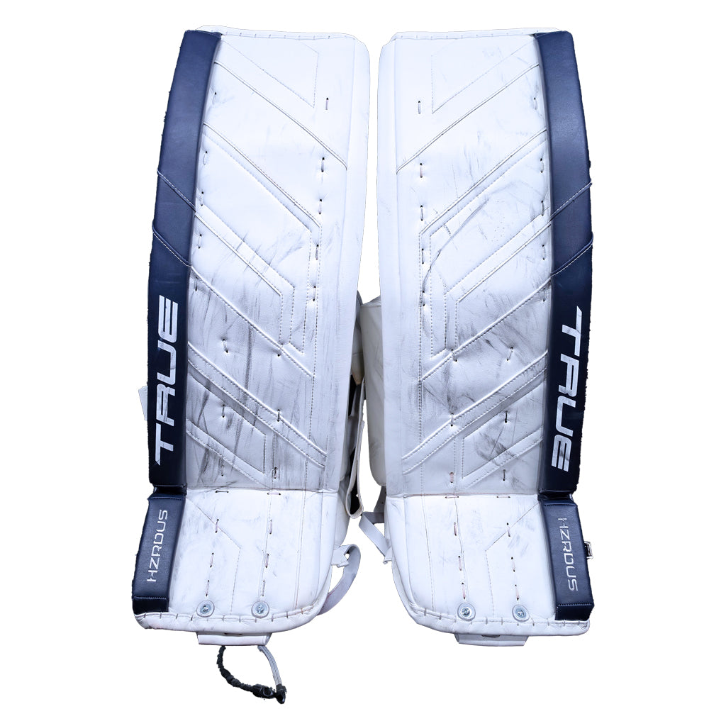 GAME USED GOAL PADS - 37 HELLEBUYCK