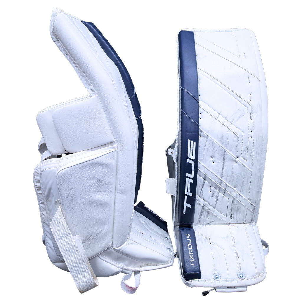 GAME USED GOAL PADS - 37 HELLEBUYCK