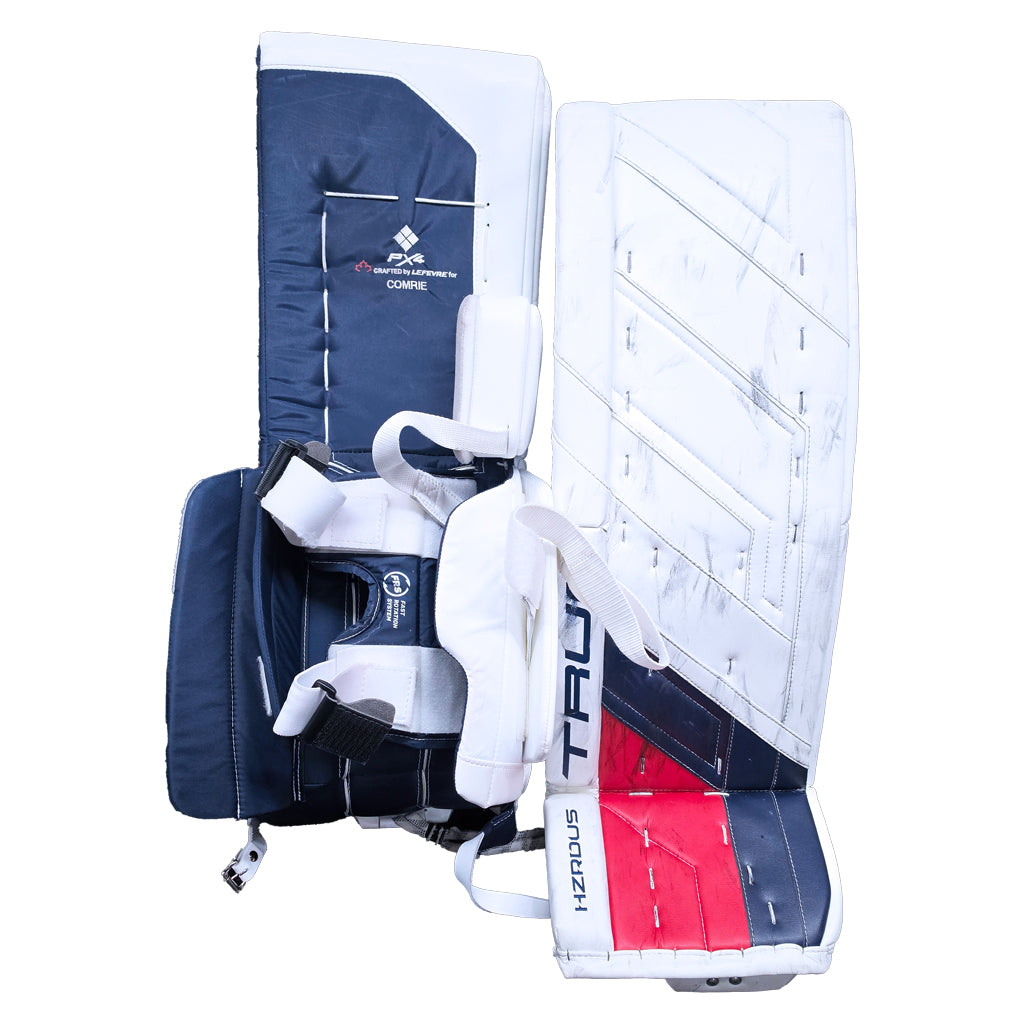 GAME USED ALT GOAL PADS - 01 COMRIE