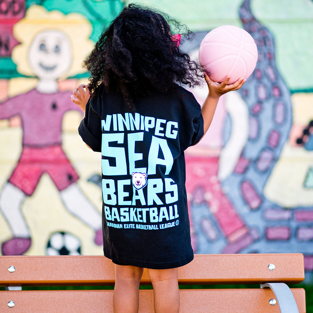 SEABEARS YOUTH BIG BLOCK TEE BLACK