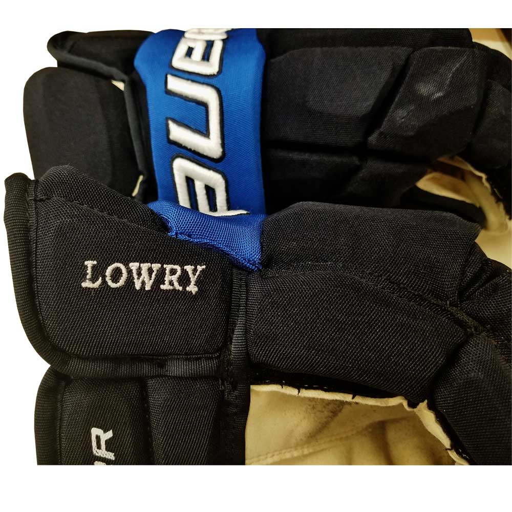 GAME USED HOCKEY GLOVES - 17 LOWRY